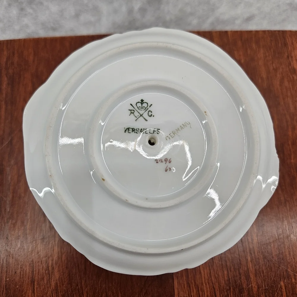 Versailles Made In Germany Elegant White Small Floral Bowl‎ with Attached Plate
